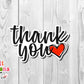 Thank You Heart Sticker (SB01)