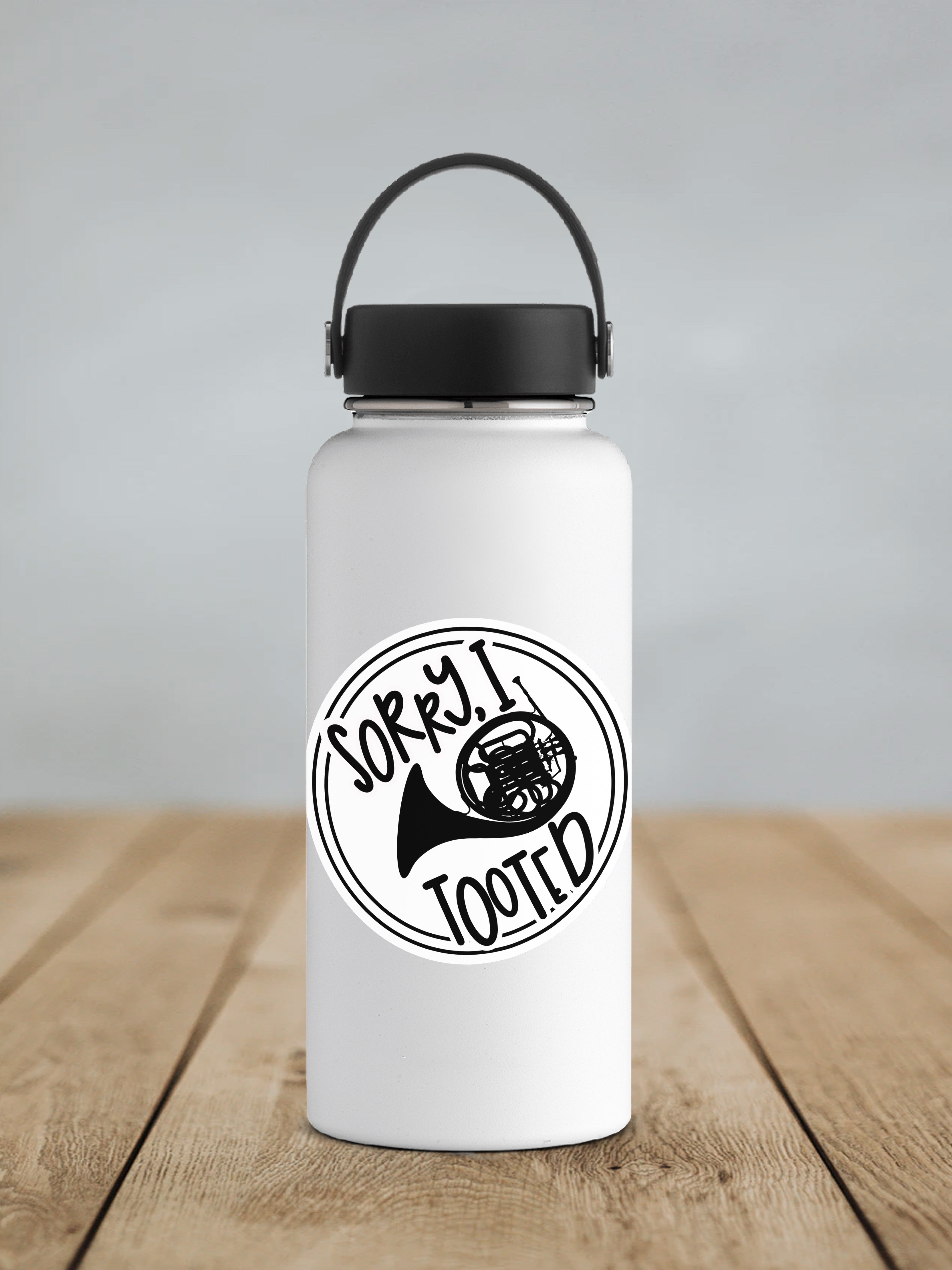 Sorry I Tooted French Horn Sticker SS1383