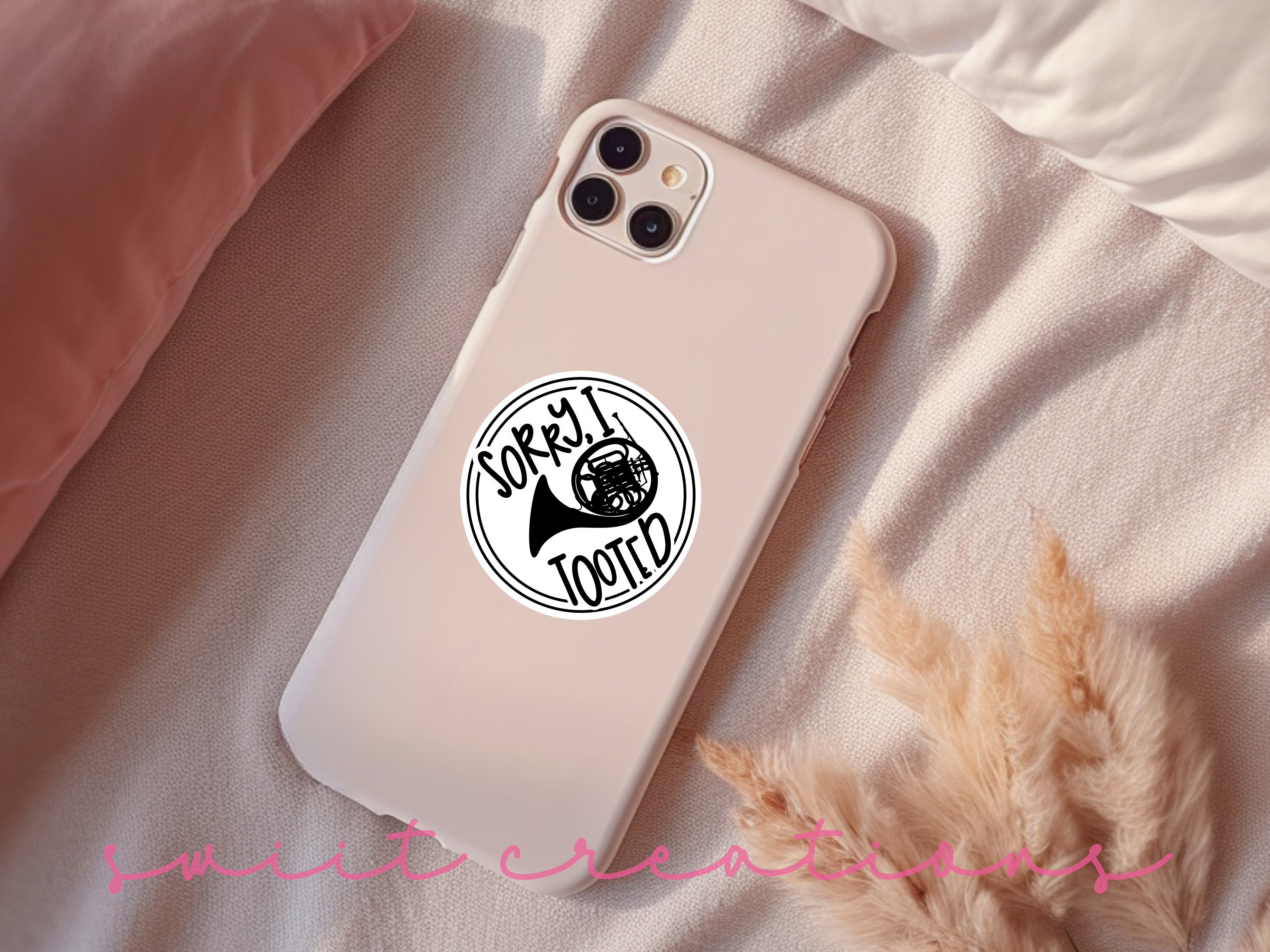 Sorry I Tooted French Horn Sticker SS1383