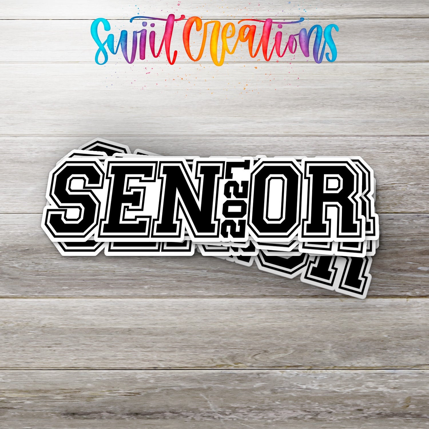 Senior 2027 waterproof vinyl sticker stack