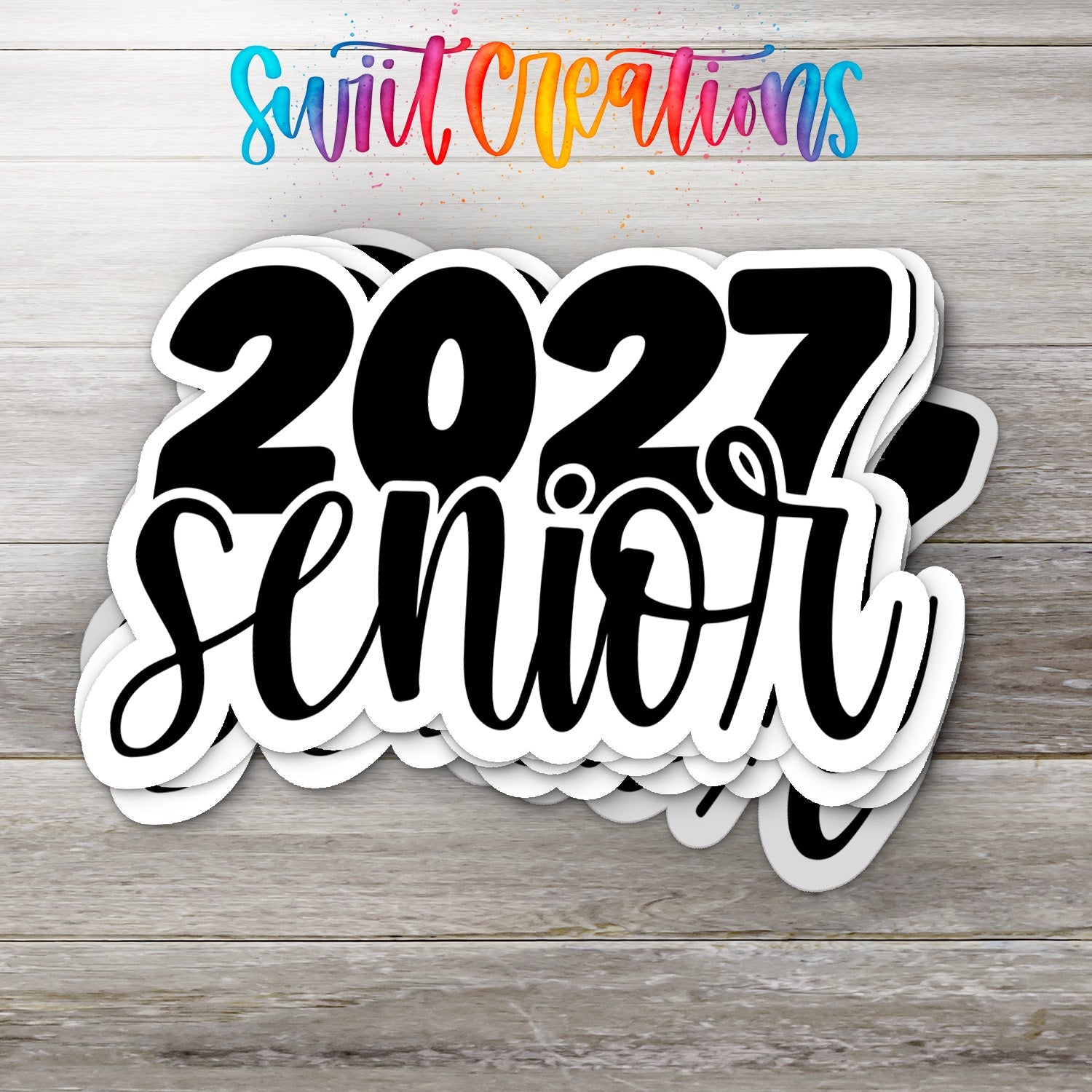 2027 Senior waterproof vinyl sticker stack
