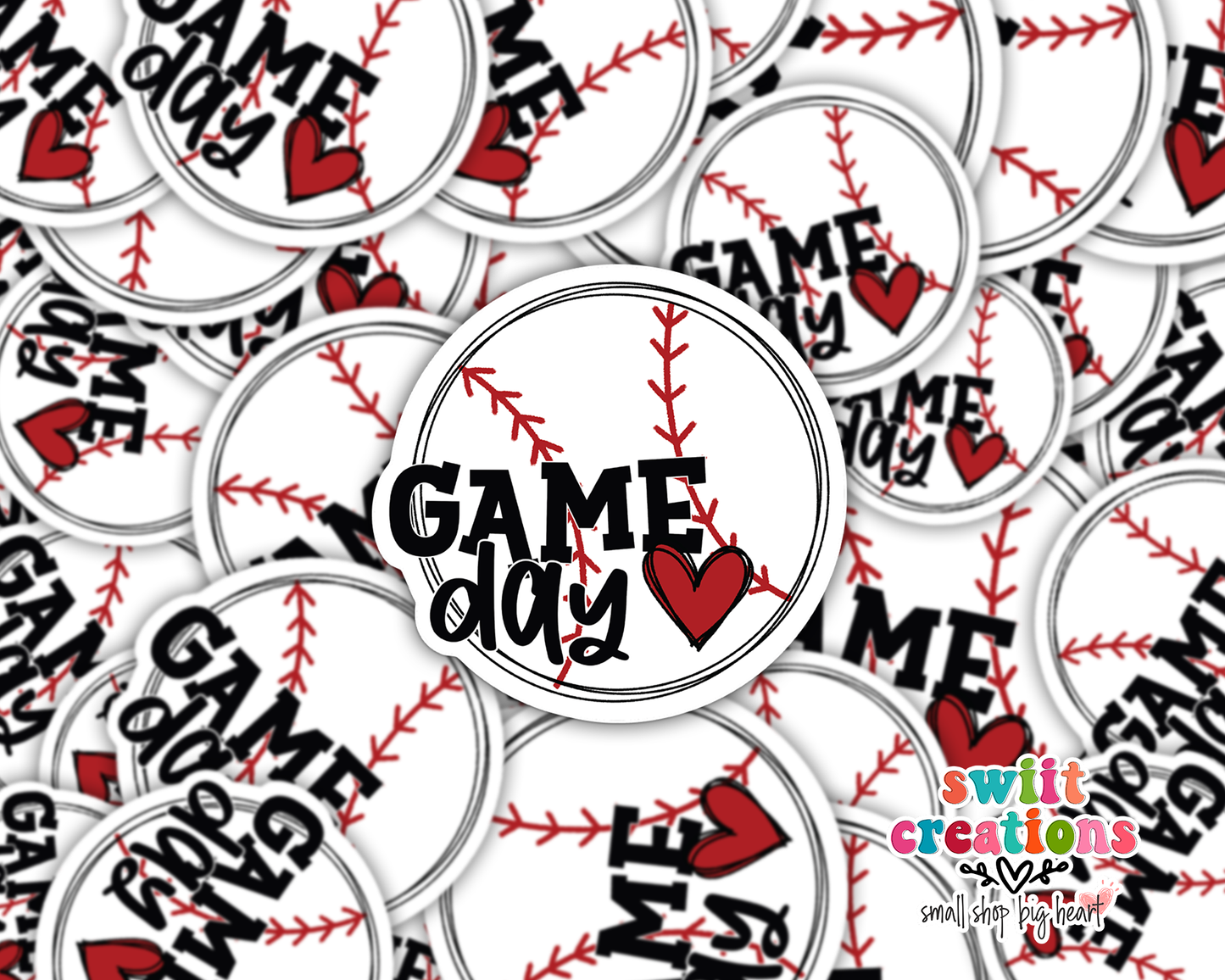 Baseball Game Day Vibes Waterproof Sticker (SS384) | SCD340