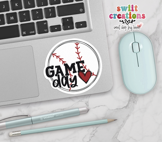 Baseball Game Day Vibes Sticker (SS384) | SCD340