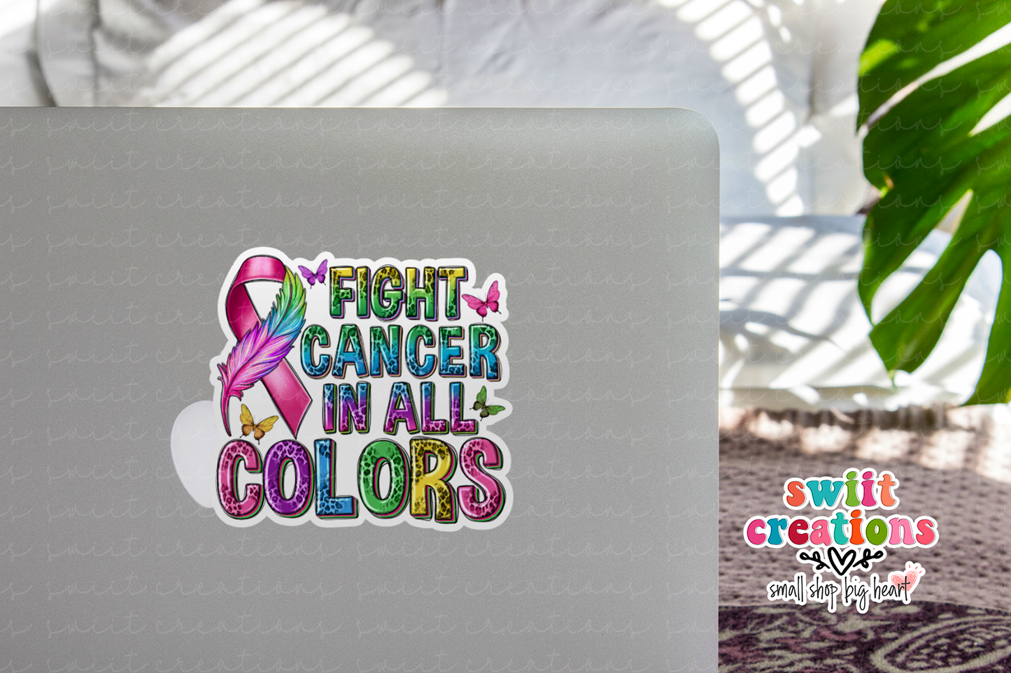Fight for Cancer in All Colors Waterproof Sticker  (SS678)