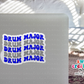 Drum Major Waterproof Sticker Blue and Silver (SS681)