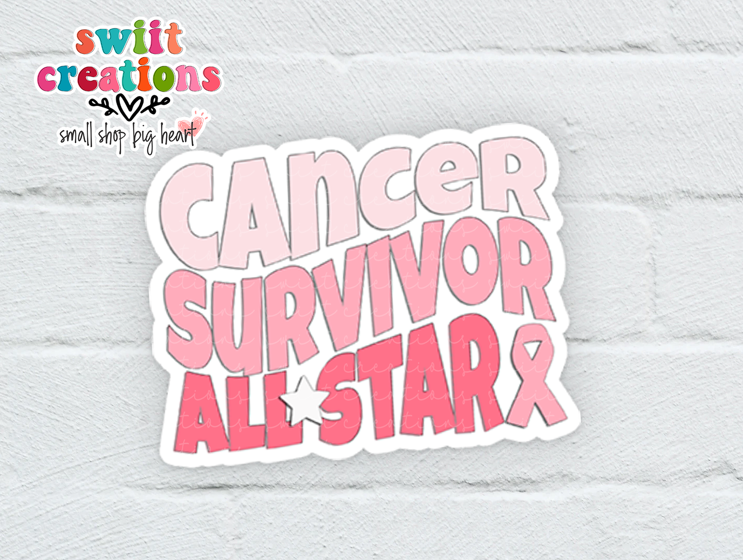 Cancer Survivor All Star Waterproof Sticker  (SS684)