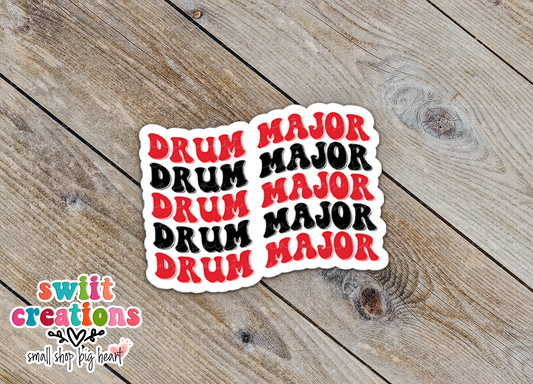 Drum Major Sticker Red and Black (SS718) | SCD718