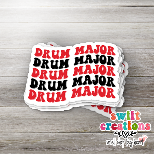 Drum Major Sticker Red and Black (SS718) | SCD718
