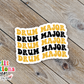 Drum Major Waterproof Sticker Black and Gold (SS720) | SCD720