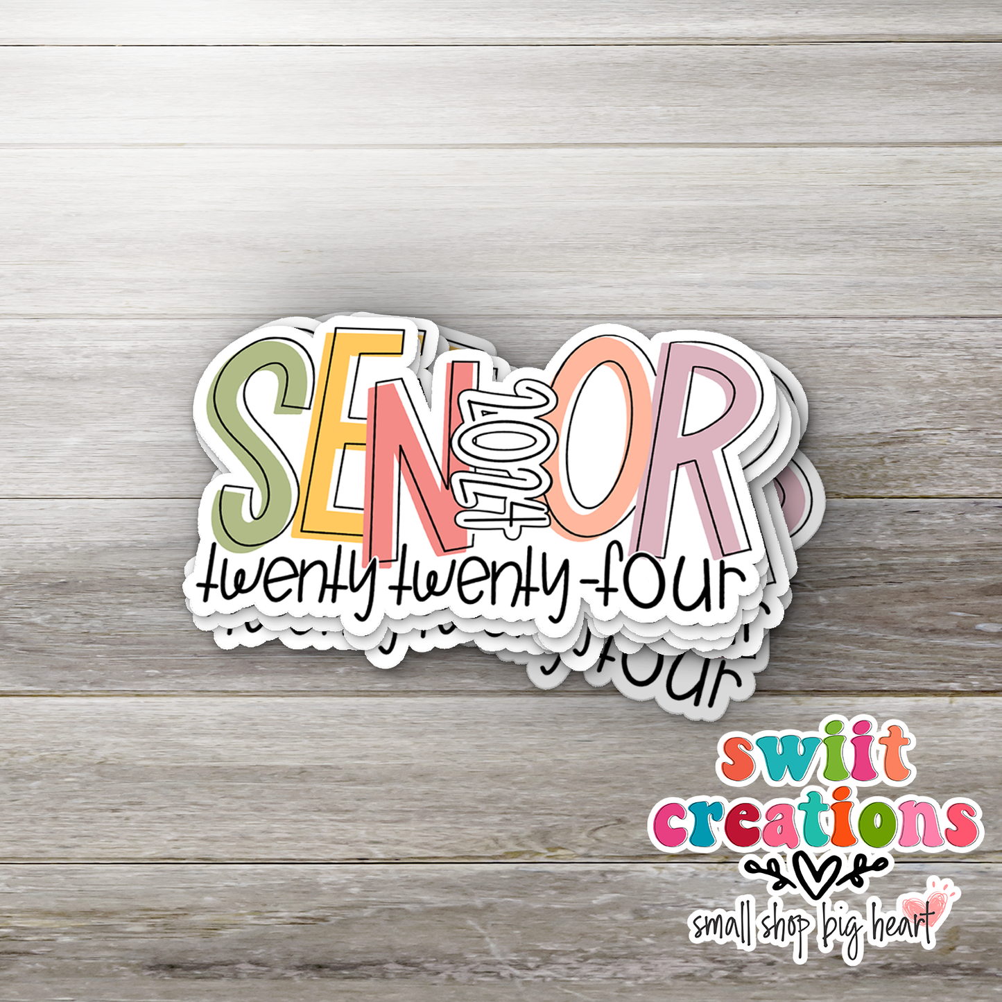 Senior 2024 Waterproof Sticker Colorful (SS732) | SCD732