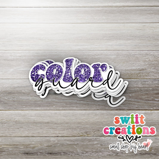 Color Guard Purple Glitter Sticker (SS738)