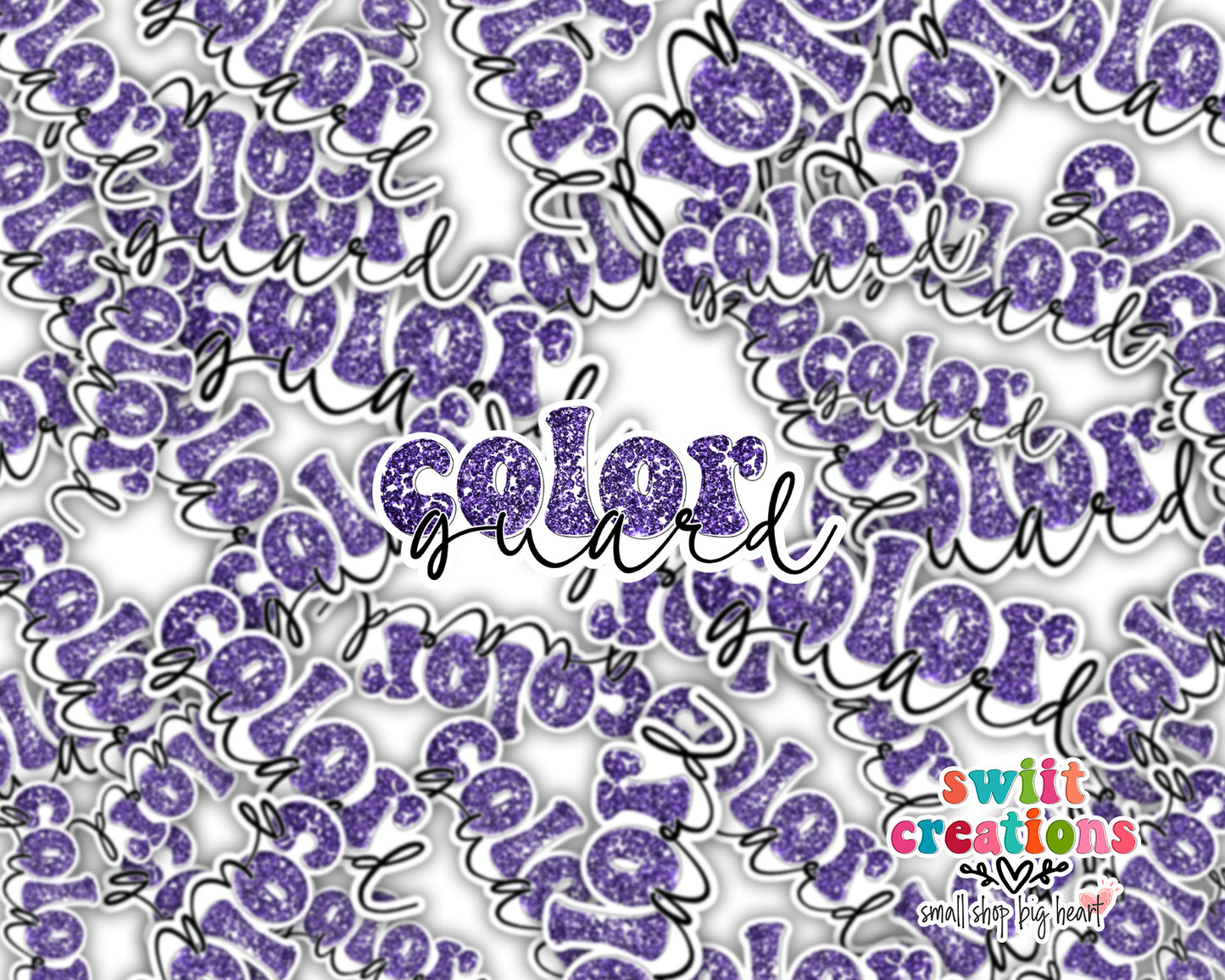 Color Guard Purple Glitter Waterproof Sticker  (SS738)