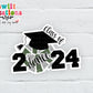 Dance Class of 2024 Waterproof Sticker Green and Silver (SS770)