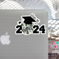Dance Class of 2024 Waterproof Sticker Green and Silver (SS770)