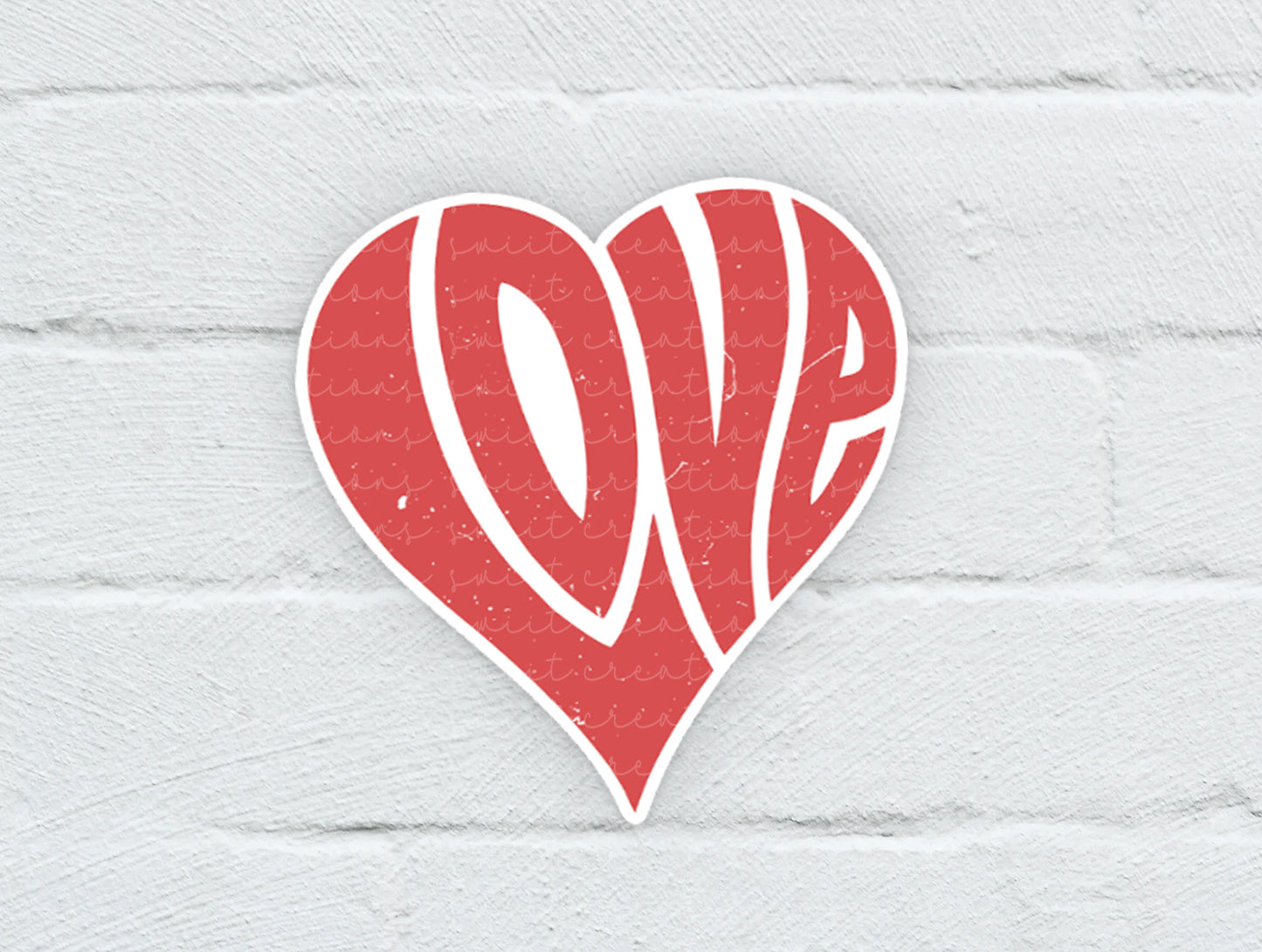 Love Heart Waterproof Sticker  (SS813)