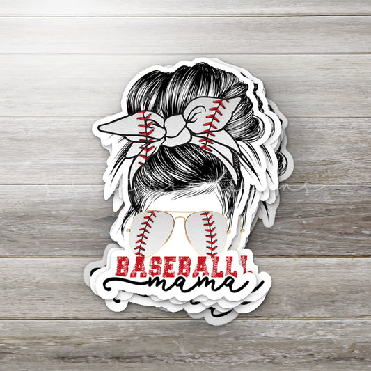 Baseball Mama Messy Bun Sticker | SS829