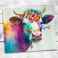 Floral Watercolor Cow Tumbler (T489)