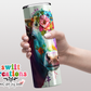 Floral Watercolor Cow Tumbler (T489)