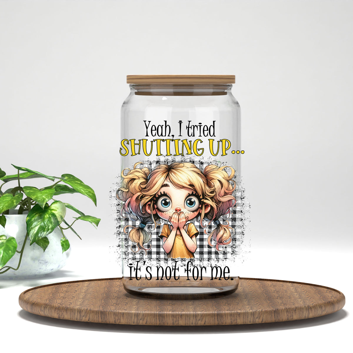 I Tried Shutting Up UV DTF transfer on a clear glass can