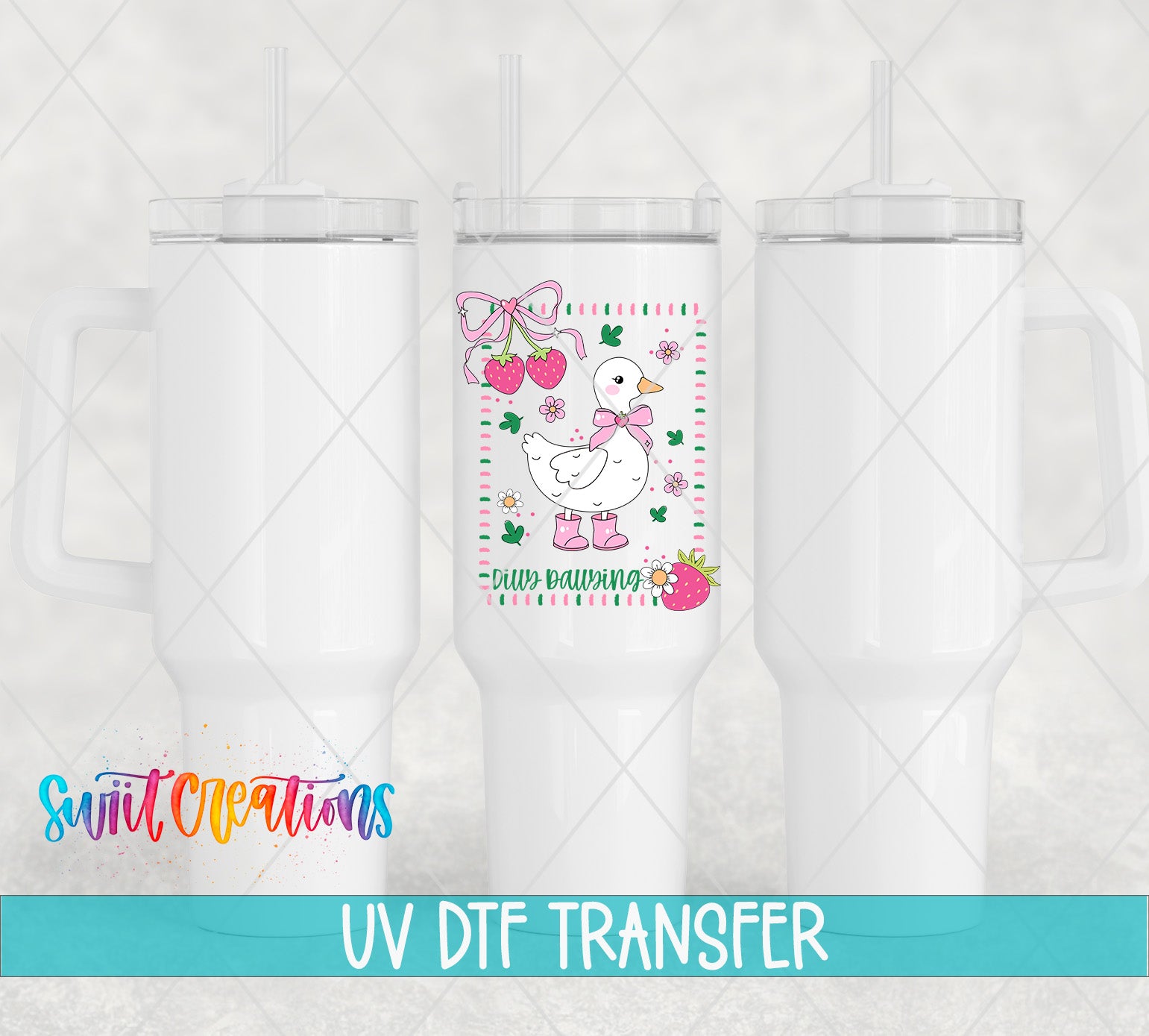 Dilly Dallying UV DTF transfer 40oz tumbler mockup