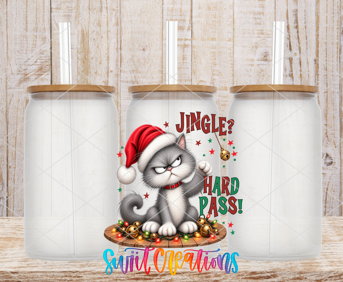 Jingle Hard Pass design on tumbler