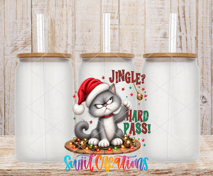 Jingle Hard Pass design on tumbler