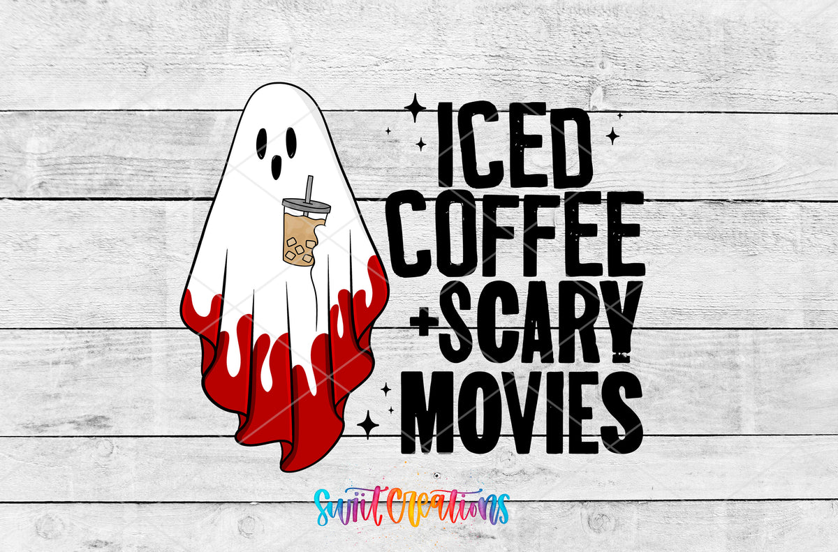 Iced Coffee and Scary Movies ghost artwork