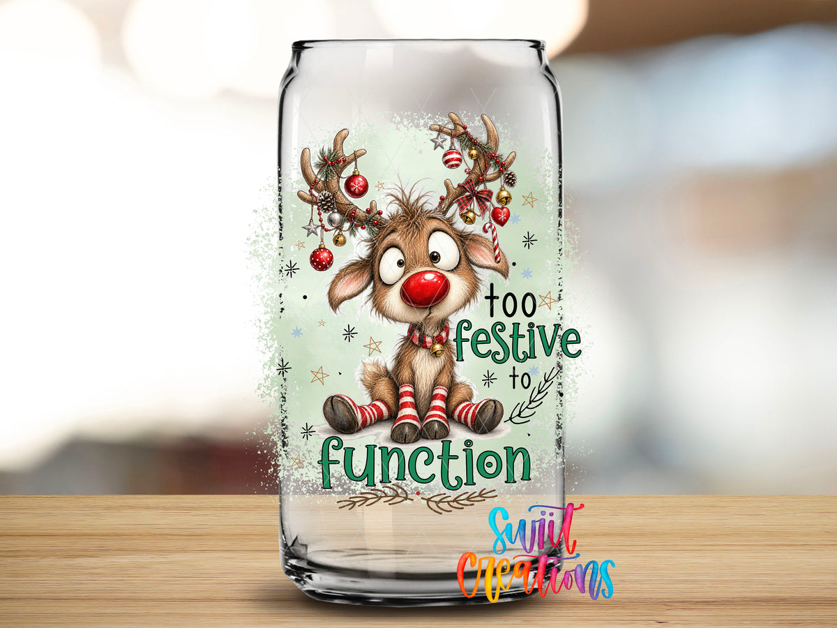 Close view of festive reindeer transfer