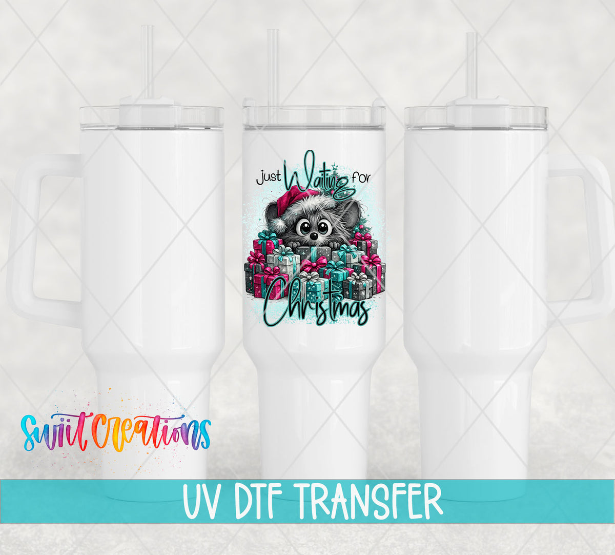 Just Waiting for Christmas design on 40 oz tumbler