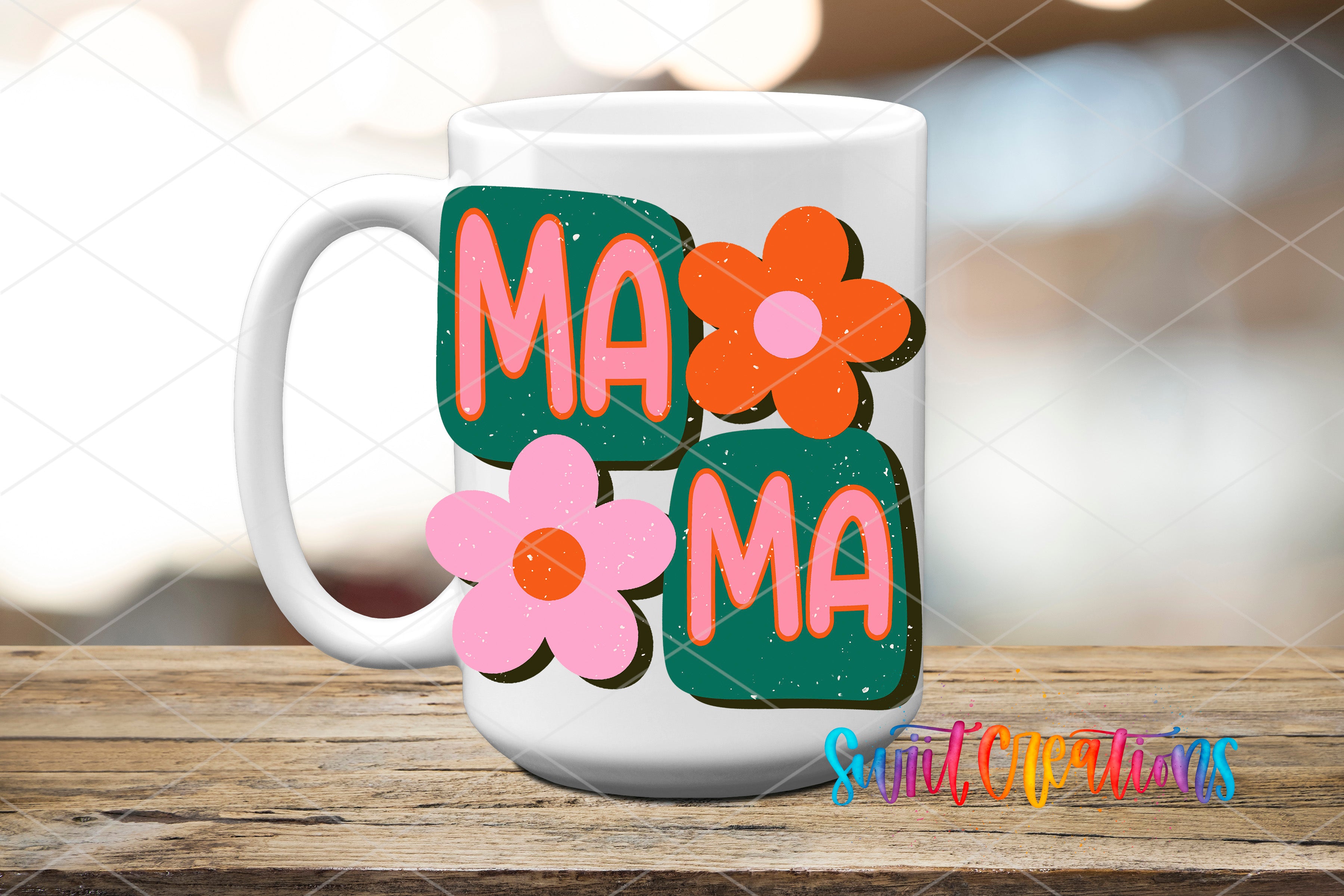 a coffee mug with the words mam on it