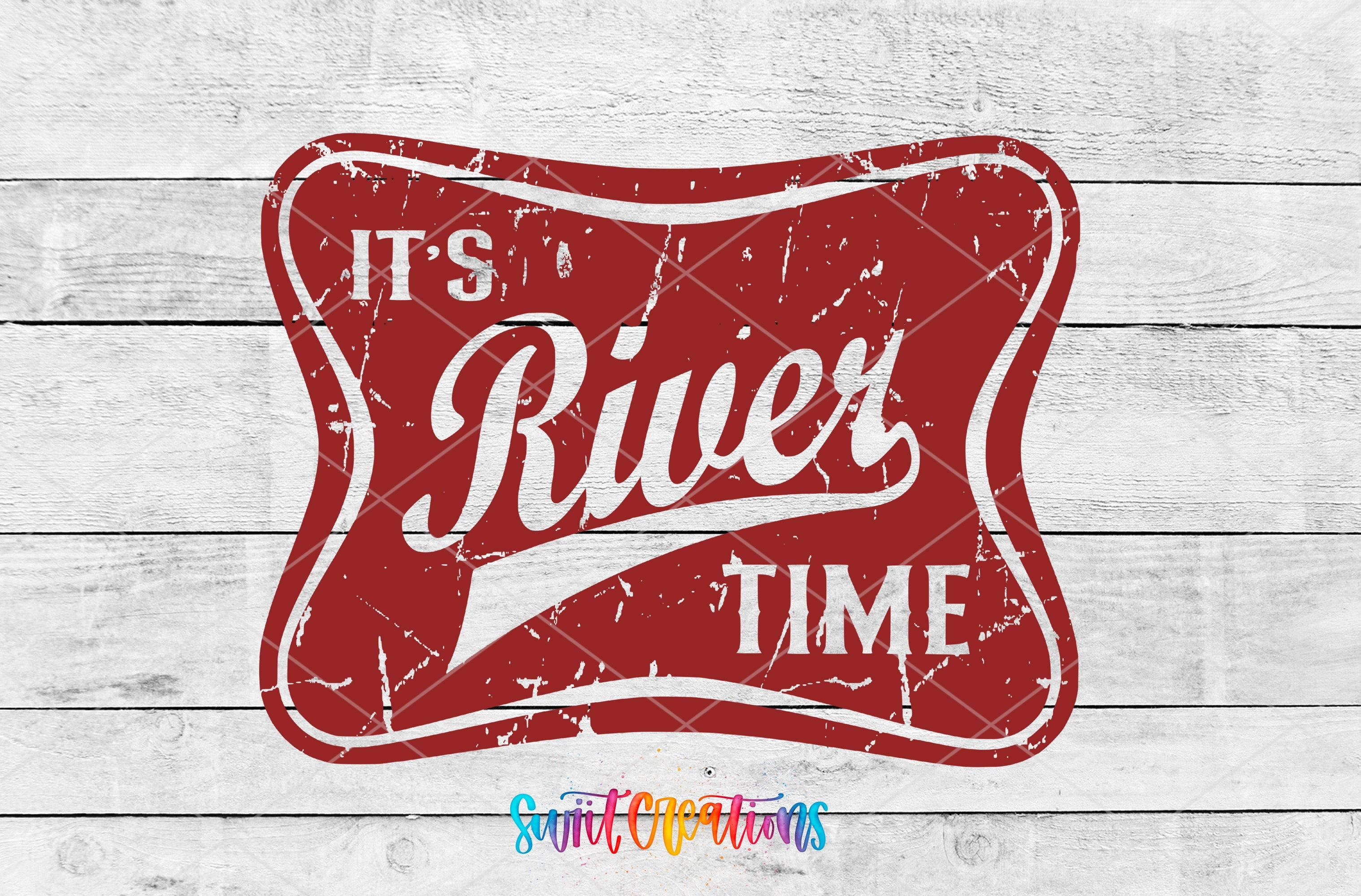 it's a river time sign on a wooden wall