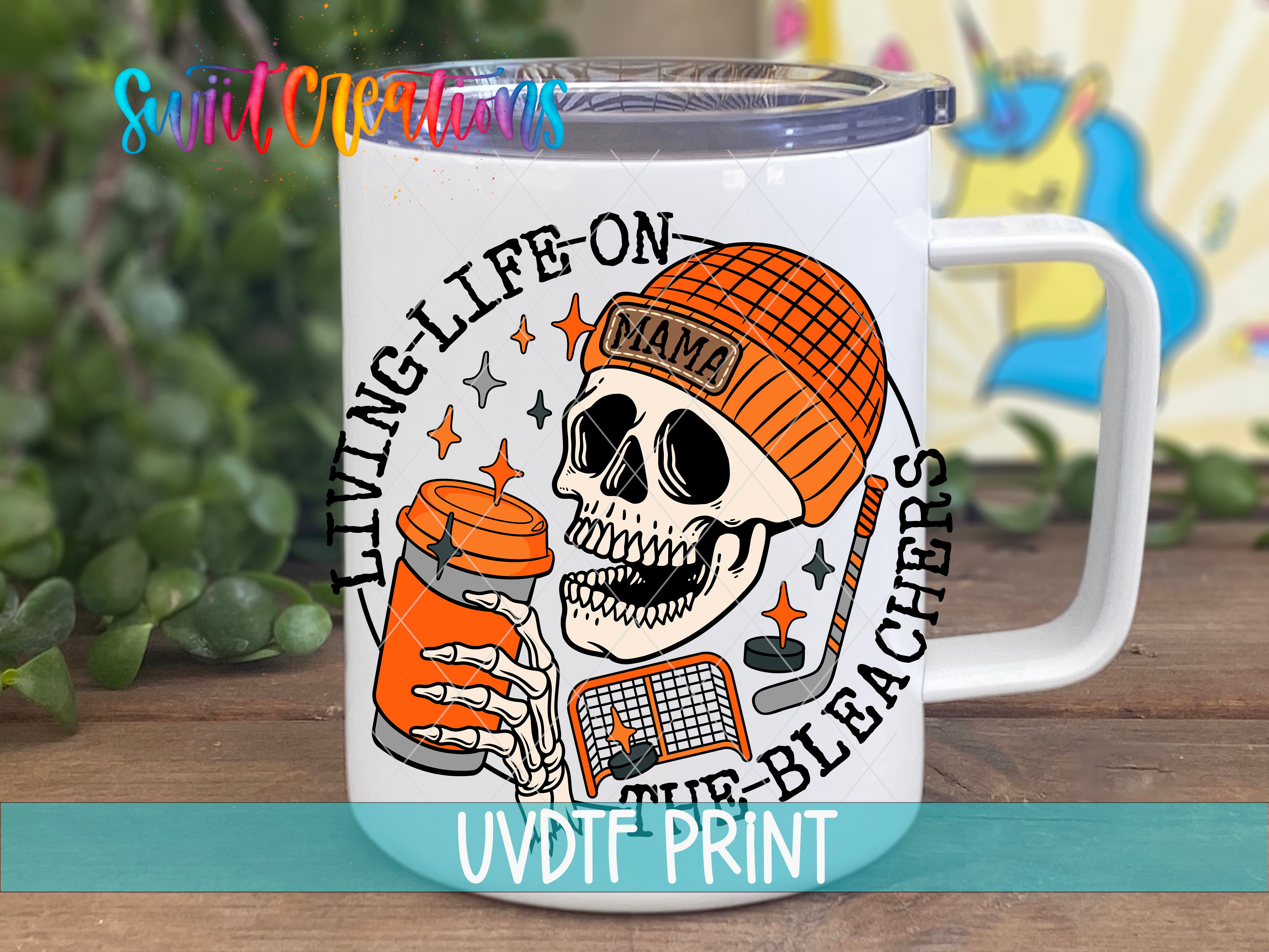 a coffee mug with a skull wearing a hat
