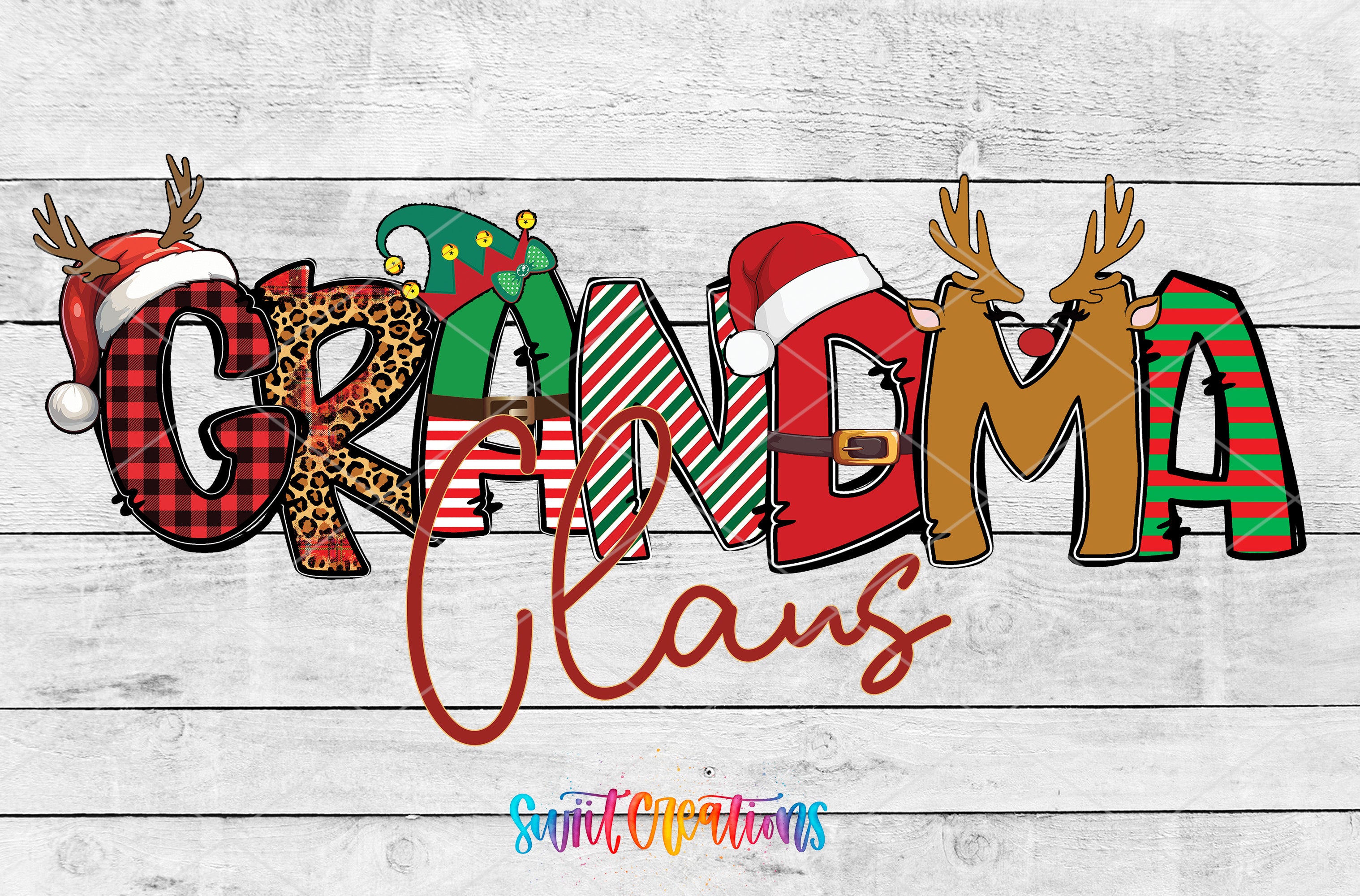 the word crayon class is surrounded by christmas decorations