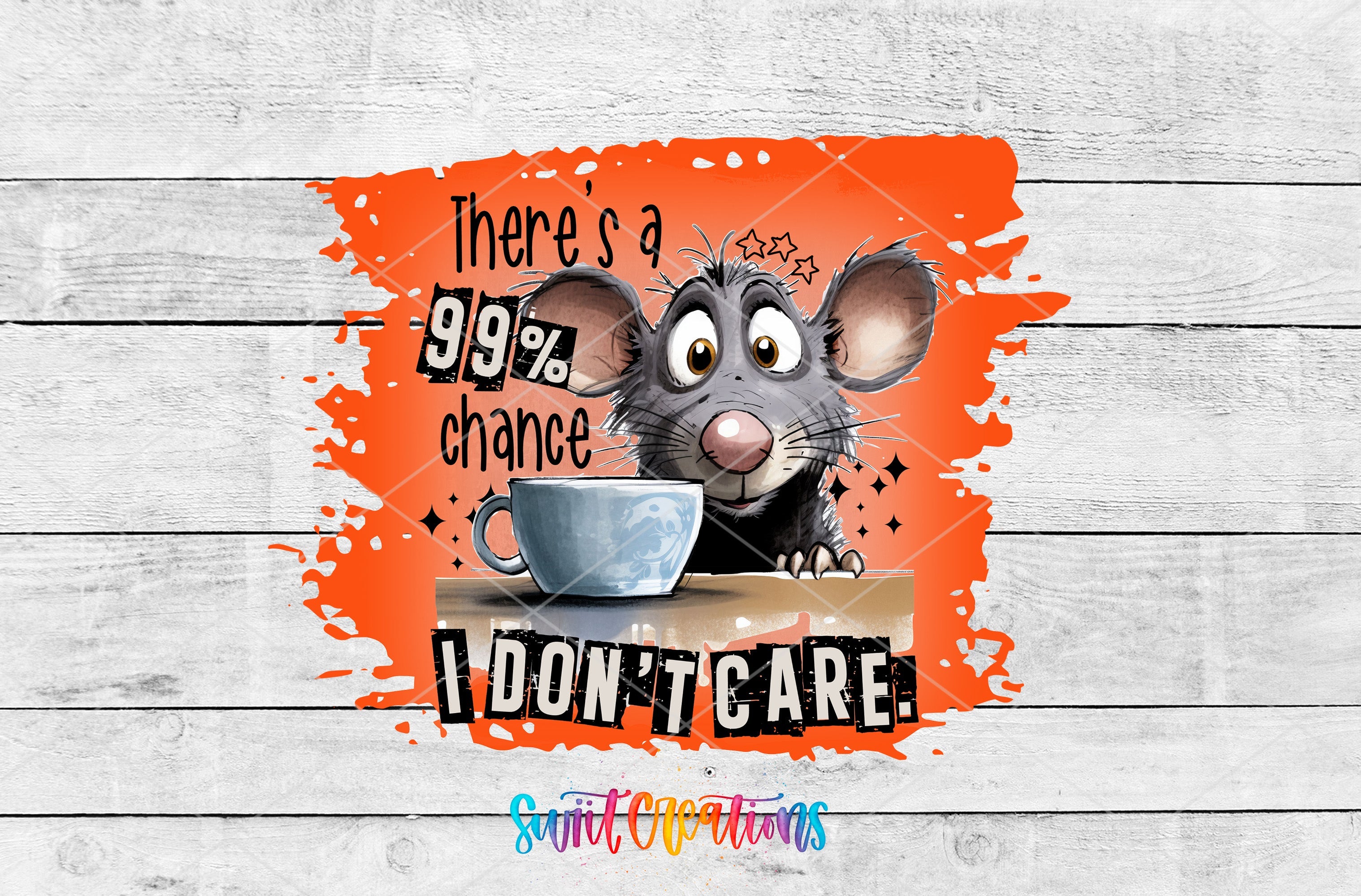 a picture of a mouse with a cup of coffee