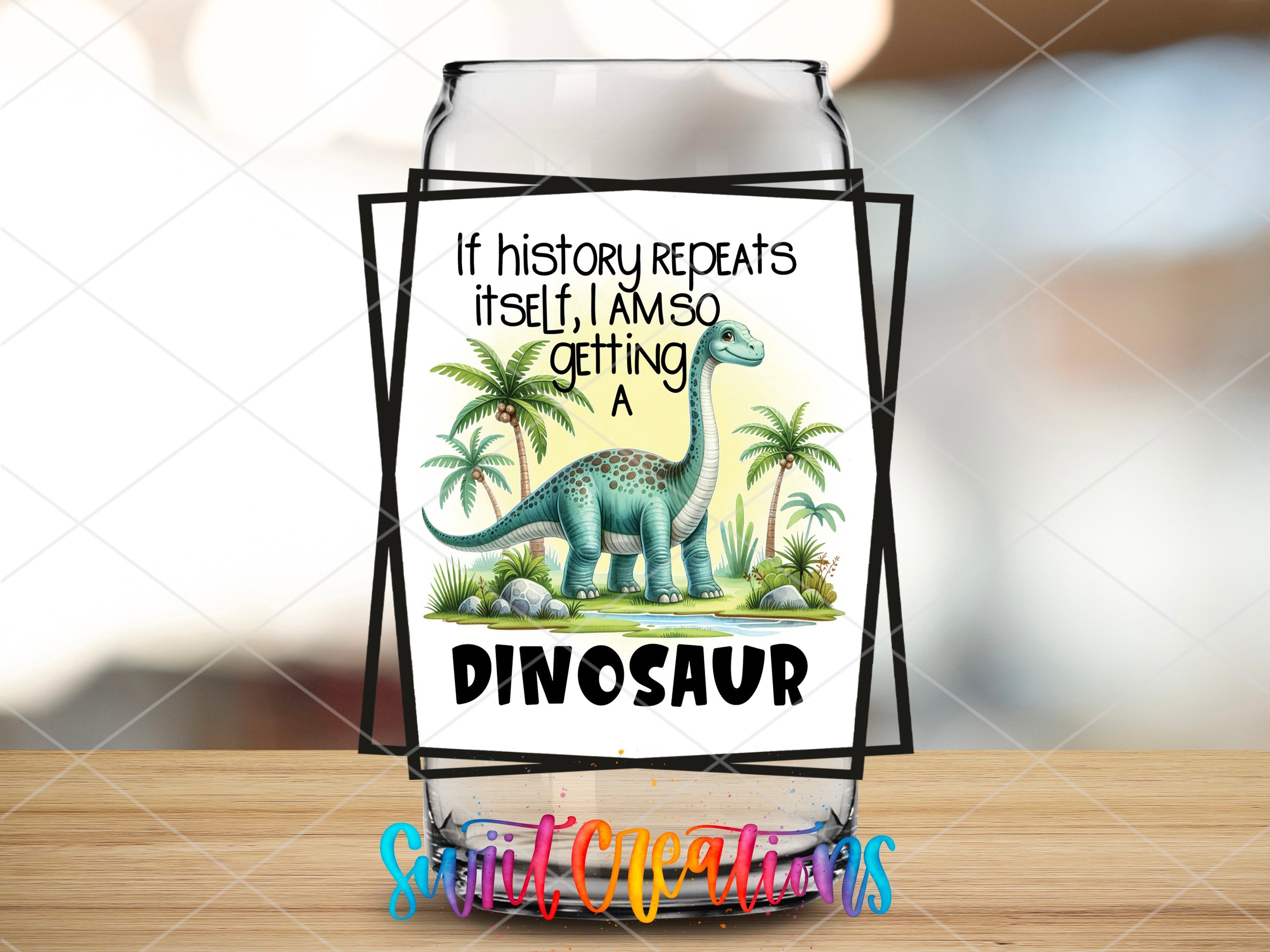 a card with a picture of a dinosaur on it