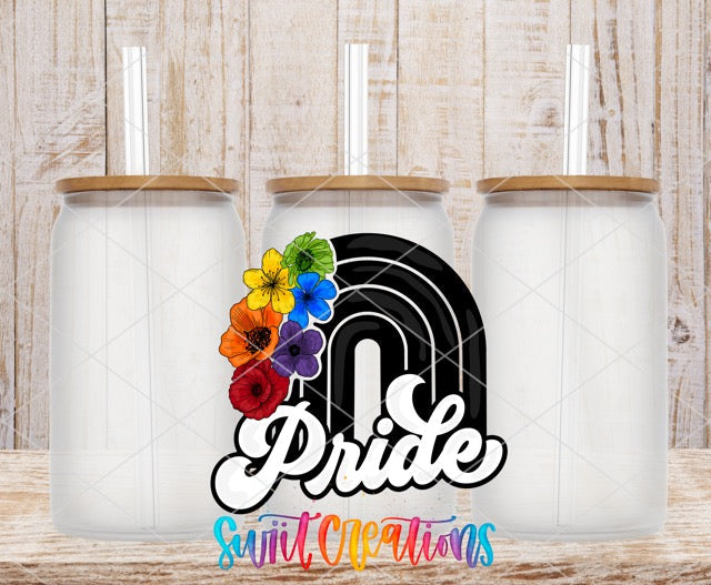 two white coffee mugs with the word pride painted on them