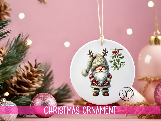 a christmas ornament hanging from a christmas tree