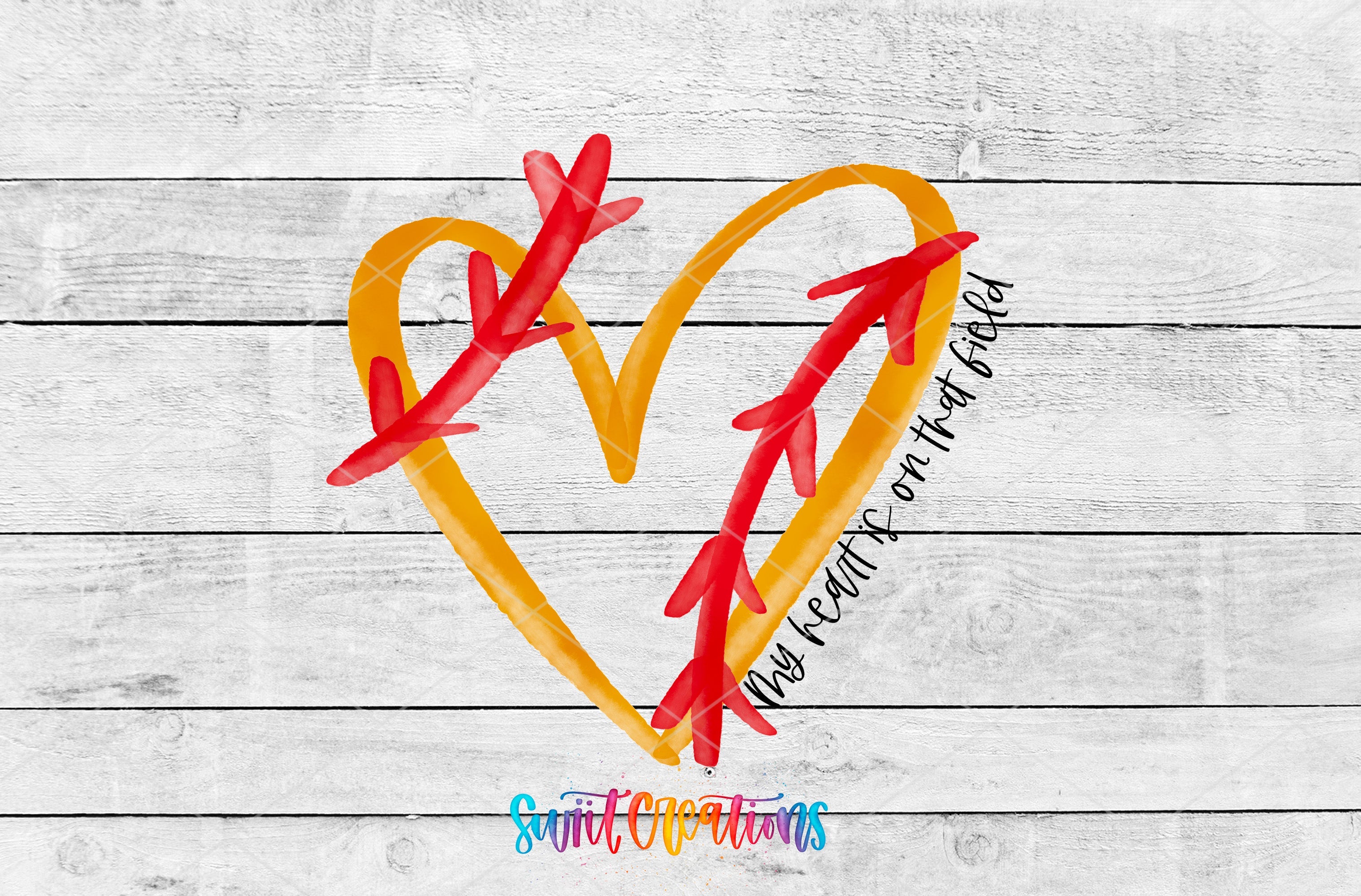 a heart with an arrow drawn on it