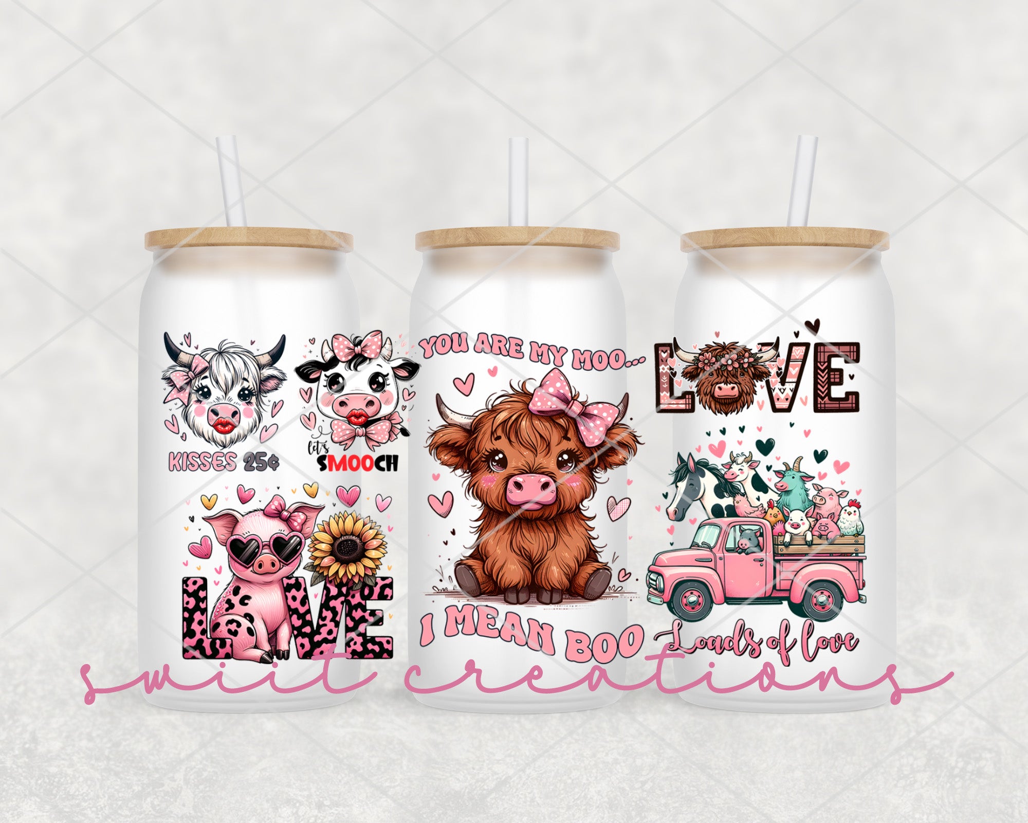 a couple of cups with some animals on them