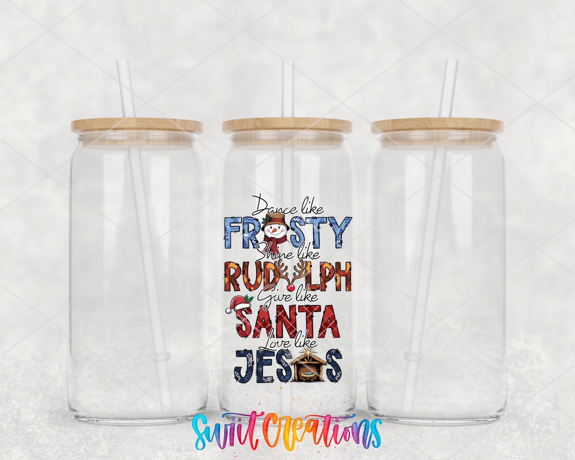 a couple of glass cups with straws in them