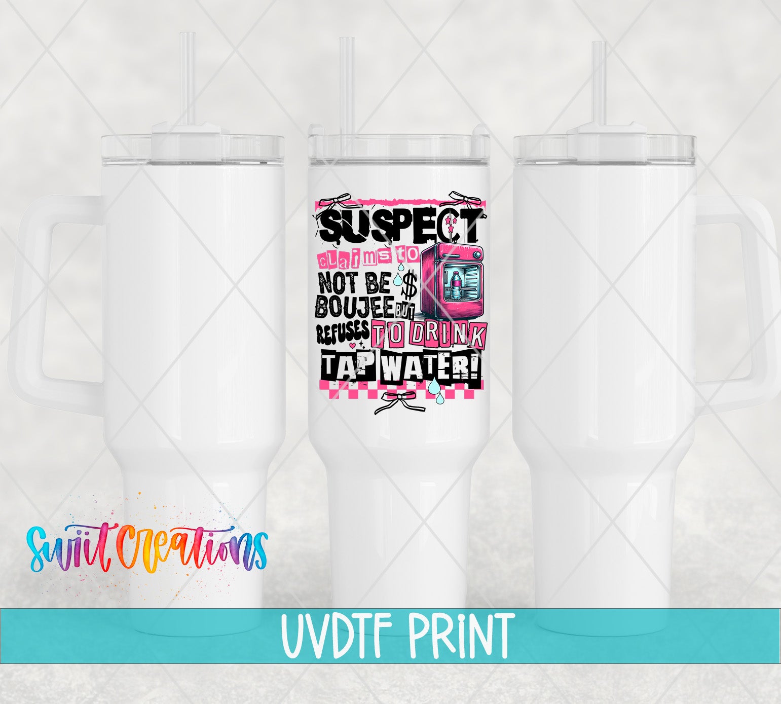 a white ceramic mug with a printed design on it.
