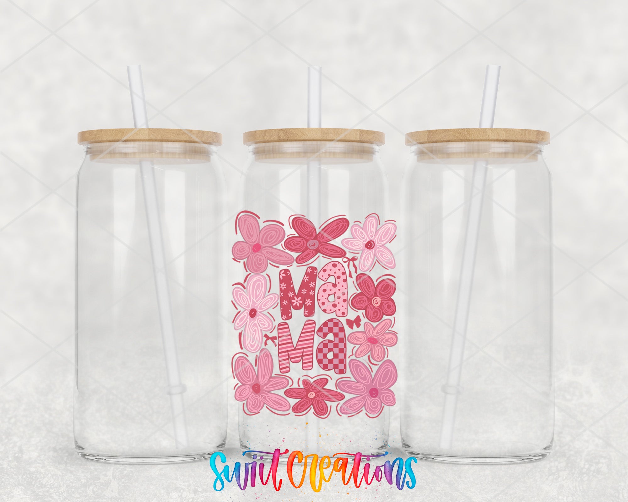a couple of clear cups with straws in them