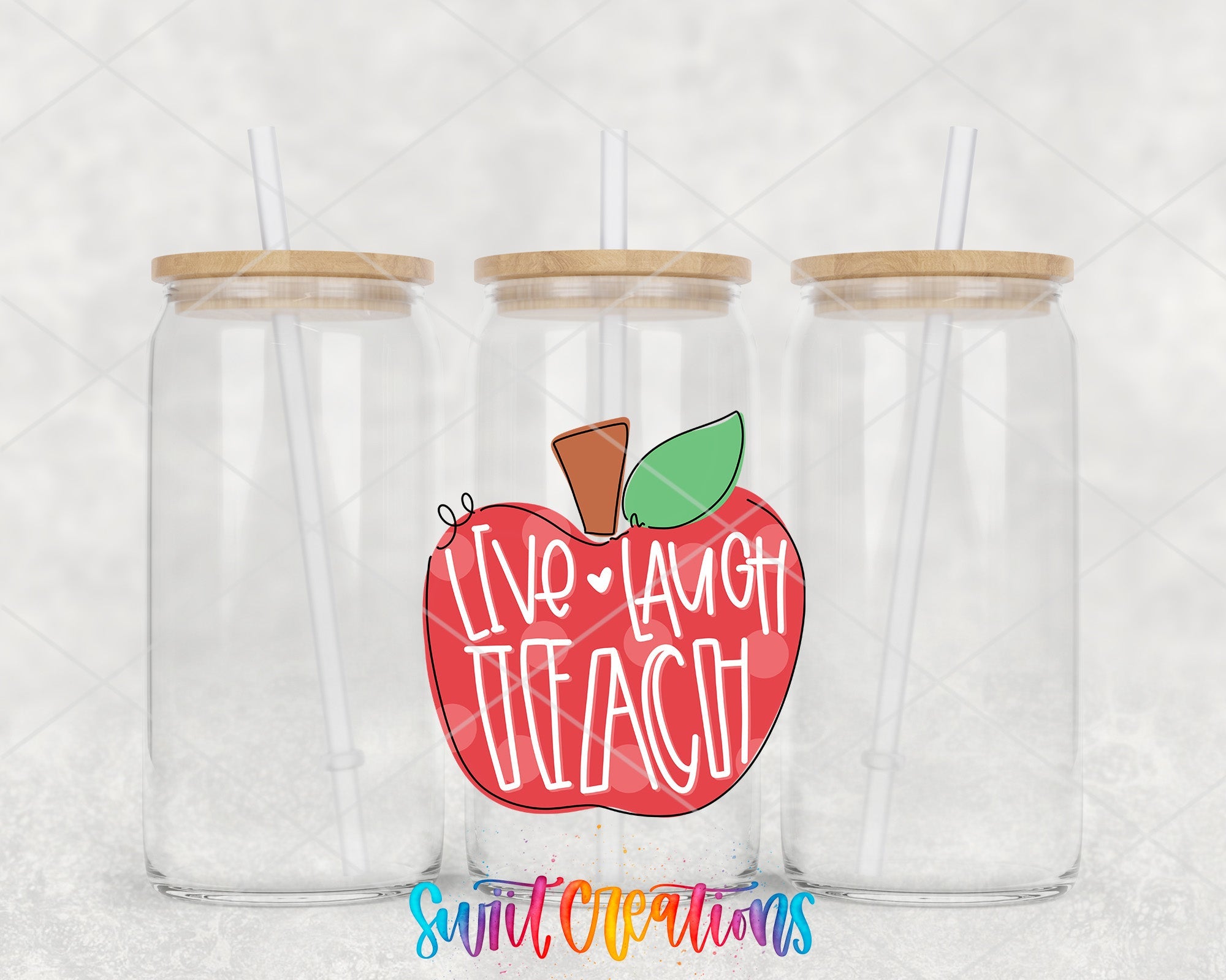 a couple of glass jars with straws inside of them