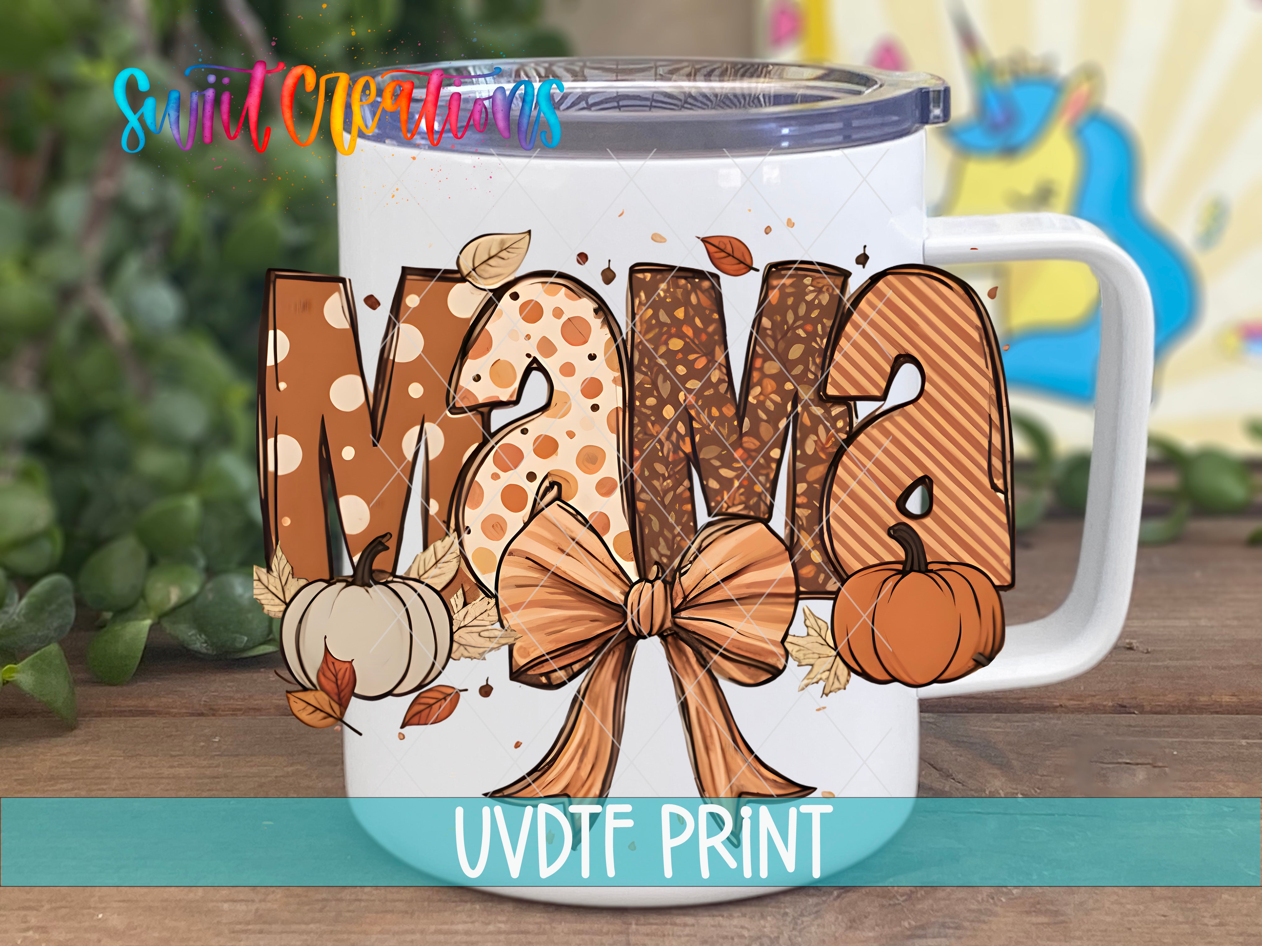 a coffee mug with the word love painted on it