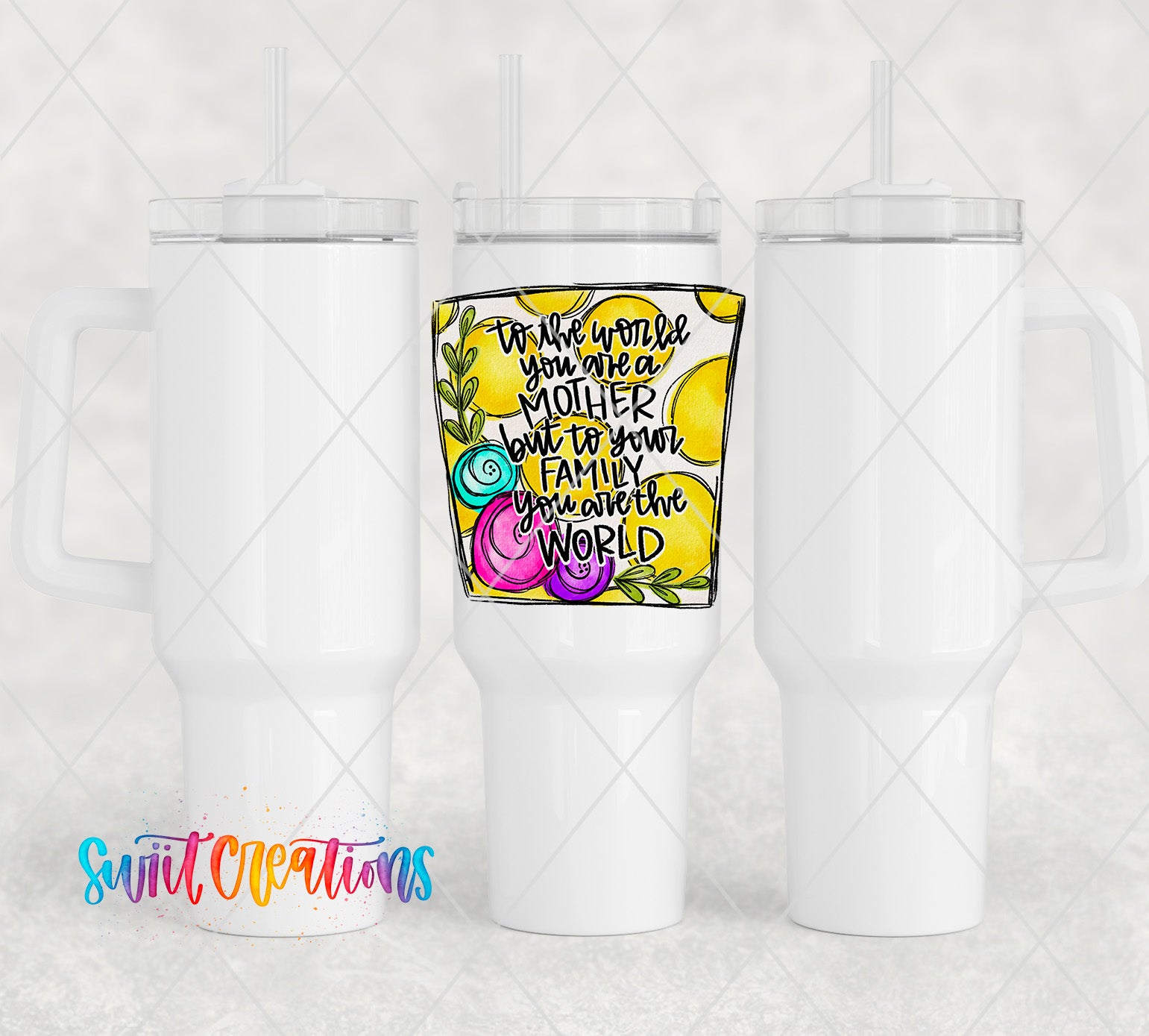 two white coffee mugs with a quote on them