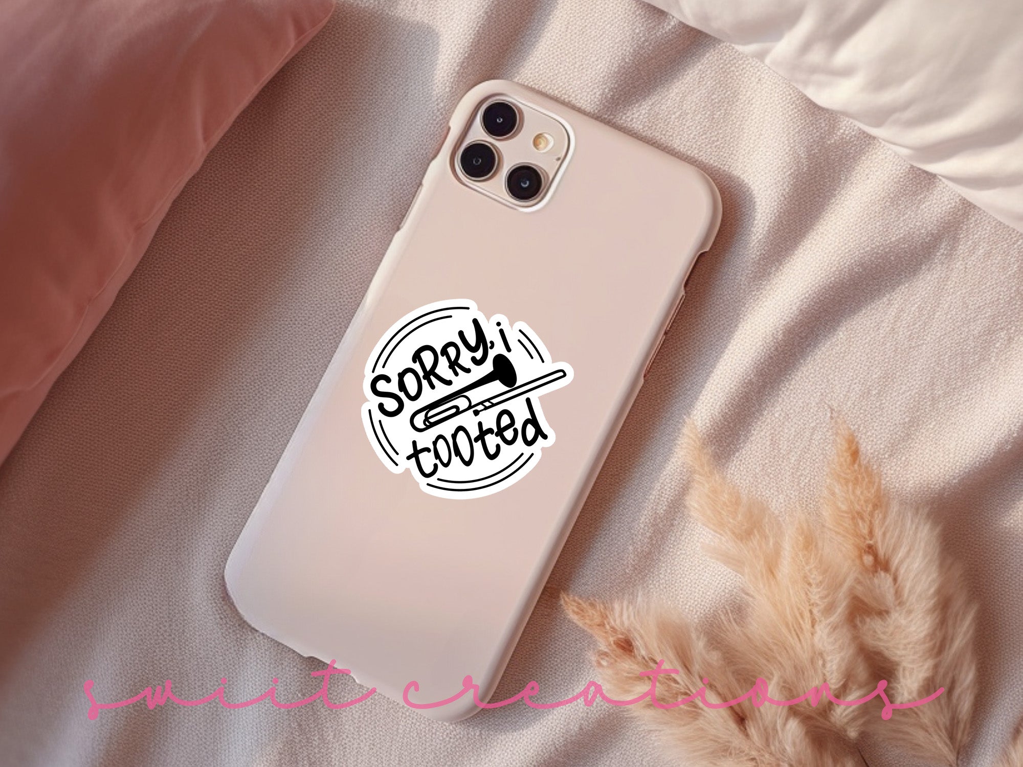 a phone case with a sticker on it