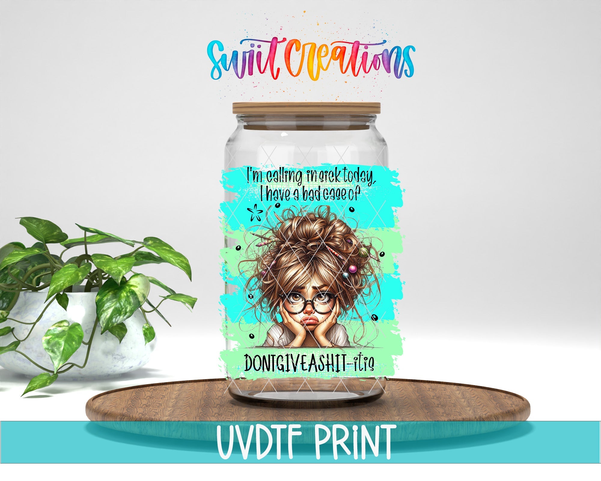 a jar with a picture of a woman on it
