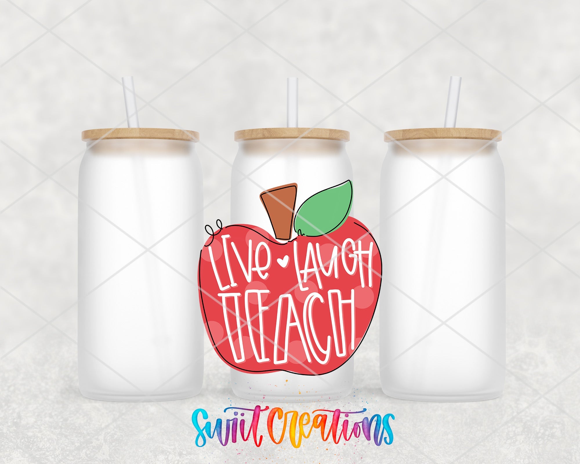 a couple of mason jars with a sticker on them