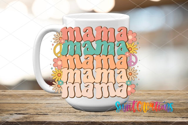 a coffee mug with the words mama on it