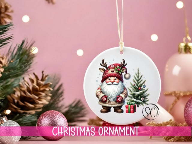 a christmas ornament hanging from a christmas tree
